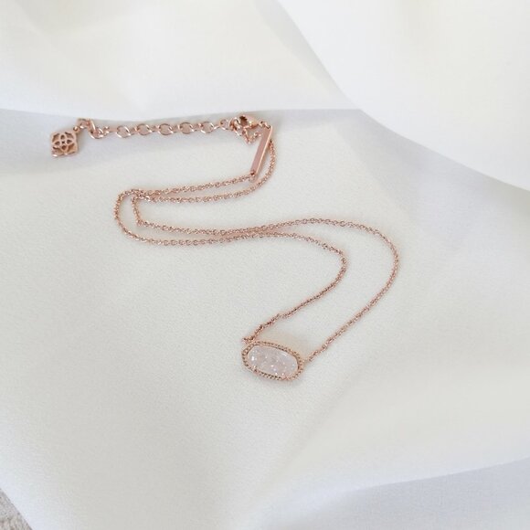 Kendra Scott Elisa Drusy Rose Gold Necklace | NEW - Picture 4 of 4